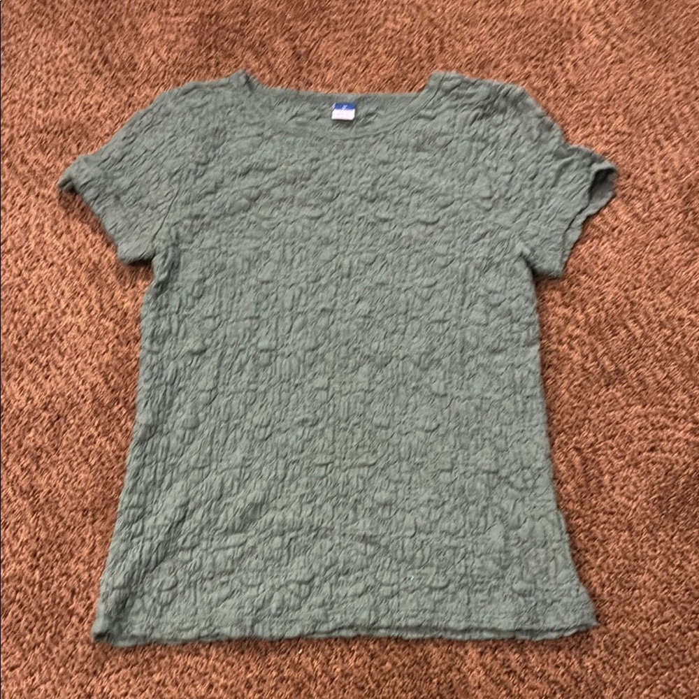 Old Navy Green Fitted Ribbed T-Shirt